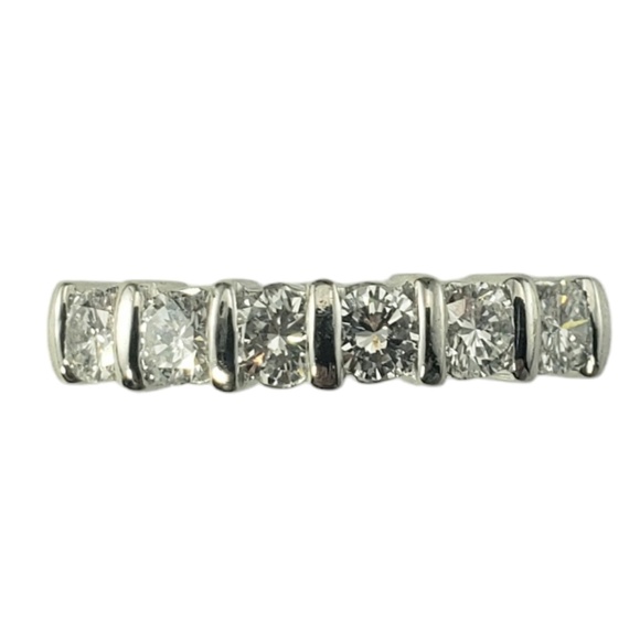 Platinum and Diamond Wedding Anniversary Band Ring Size 5.5 #16831 - Picture 1 of 7